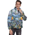 Colorful Aquatic Life Wall Mural Men s Puffer Bubble Jacket Coat View3