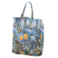 Colorful Aquatic Life Wall Mural Giant Grocery Tote by Proyonanggan