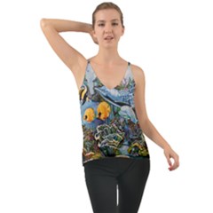 Colorful Aquatic Life Wall Mural Chiffon Cami by Proyonanggan