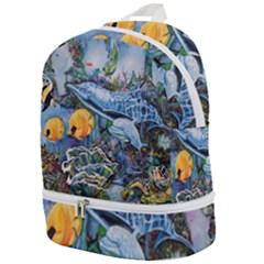 Colorful Aquatic Life Wall Mural Zip Bottom Backpack by Proyonanggan