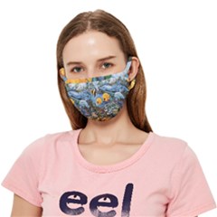 Colorful Aquatic Life Wall Mural Crease Cloth Face Mask (adult) by Proyonanggan