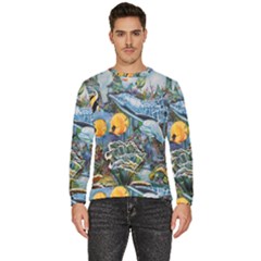 Colorful Aquatic Life Wall Mural Men s Fleece Sweatshirt by Proyonanggan