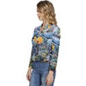 Colorful Aquatic Life Wall Mural Women s Long Sleeve Revers Collar Cropped Jacket View2