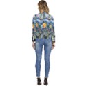 Colorful Aquatic Life Wall Mural Women s Long Sleeve Revers Collar Cropped Jacket View4