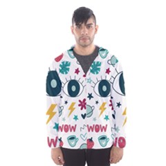 Love Pattern Men s Hooded Windbreaker