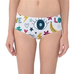 Love Pattern Mid-waist Bikini Bottoms by Proyonanggan