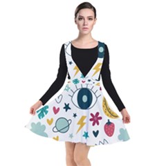 Love Pattern Plunge Pinafore Dress by Proyonanggan