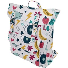 Love Pattern Buckle Up Backpack