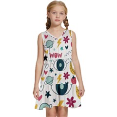 Love Pattern Kids  Sleeveless Tiered Mini Dress by Proyonanggan