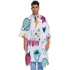 Love Pattern Men s Hooded Rain Ponchos by Proyonanggan