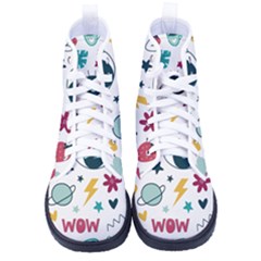 Love Pattern Kid s High-top Canvas Sneakers by Proyonanggan