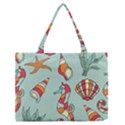 Seahorse Seashell Starfish Shell Zipper Medium Tote Bag View1