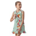 Seahorse Seashell Starfish Shell Kids  Pilgrim Collar Ruffle Hem Dress View2