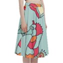 Seahorse Seashell Starfish Shell A-Line Full Circle Midi Skirt With Pocket View3