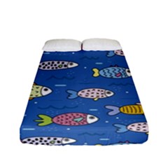 Sea Fish Blue Submarine Animal Fitted Sheet (full/ Double Size) by Proyonanggan