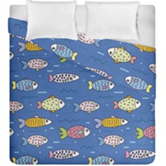 Sea Fish Blue Submarine Animal Duvet Cover Double Side (king Size)