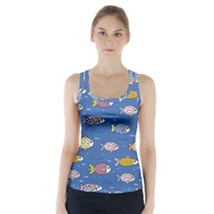 Sea Fish Blue Submarine Animal Racer Back Sports Top