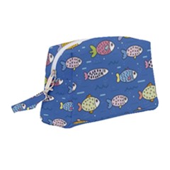 Sea Fish Blue Submarine Animal Wristlet Pouch Bag (medium) by Proyonanggan