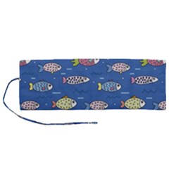 Sea Fish Blue Submarine Animal Roll Up Canvas Pencil Holder (m) by Proyonanggan