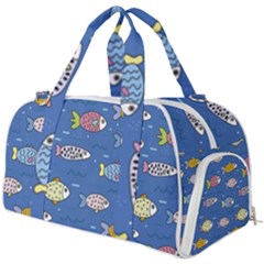 Sea Fish Blue Submarine Animal Burner Gym Duffel Bag by Proyonanggan