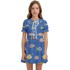 Sea Fish Blue Submarine Animal Kids  Sweet Collar Dress by Proyonanggan