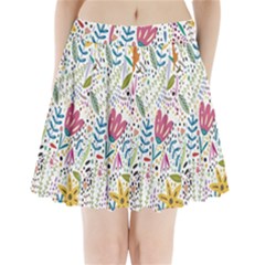 Flowers Nature Wallpaper Background Pleated Mini Skirt by Proyonanggan