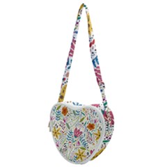 Flowers Nature Wallpaper Background Heart Shoulder Bag by Proyonanggan