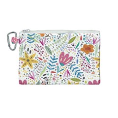 Flowers Nature Wallpaper Background Canvas Cosmetic Bag (medium) by Proyonanggan