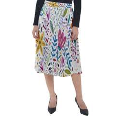 Flowers Nature Wallpaper Background Classic Velour Midi Skirt 