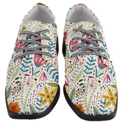 Flowers Nature Wallpaper Background Women Heeled Oxford Shoes