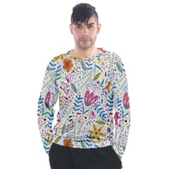 Flowers Nature Wallpaper Background Men s Long Sleeve Raglan Tee