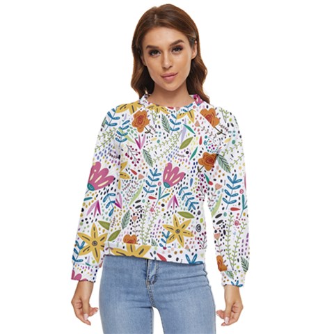 Flowers Nature Wallpaper Background Women s Long Sleeve Raglan Tee by Proyonanggan