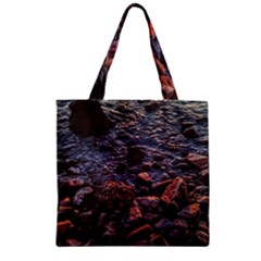 Twilight Treasures: Rocky Beachscape  Zipper Grocery Tote Bag by dflcprintsclothing