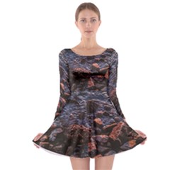 Twilight Treasures: Rocky Beachscape  Long Sleeve Skater Dress by dflcprintsclothing