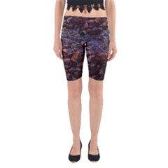 Twilight Treasures: Rocky Beachscape  Yoga Cropped Leggings by dflcprintsclothing