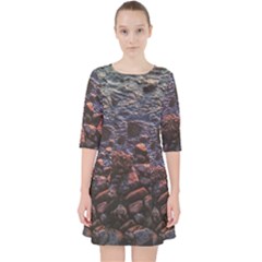 Twilight Treasures: Rocky Beachscape  Quarter Sleeve Pocket Dress by dflcprintsclothing