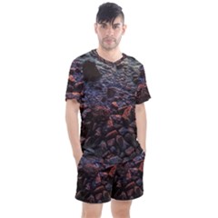 Twilight Treasures: Rocky Beachscape  Men s Mesh Tee And Shorts Set