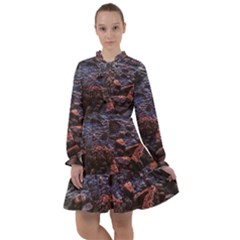 Twilight Treasures: Rocky Beachscape  All Frills Chiffon Dress by dflcprintsclothing