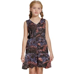 Twilight Treasures: Rocky Beachscape  Kids  Sleeveless Tiered Mini Dress by dflcprintsclothing