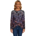 Twilight Treasures: Rocky Beachscape  Long Sleeve Crew Neck Pullover Top View1