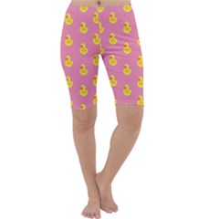 Rubber Duck Pattern Cropped Leggings  by Valentinaart