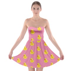 Rubber Duck Pattern Strapless Bra Top Dress by Valentinaart