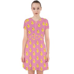 Rubber Duck Pattern Adorable In Chiffon Dress by Valentinaart