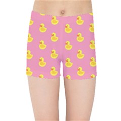 Rubber Duck Pattern Kids  Sports Shorts by Valentinaart