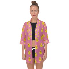 Rubber Duck Pattern Open Front Chiffon Kimono by Valentinaart