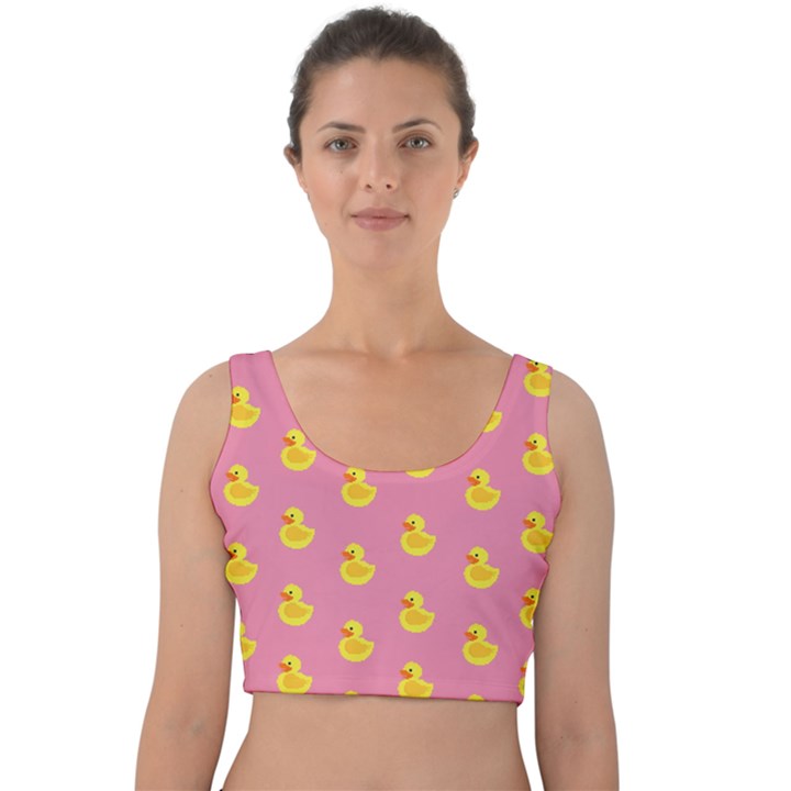 Rubber duck pattern Velvet Crop Top