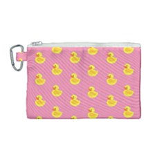 Rubber Duck Pattern Canvas Cosmetic Bag (medium) by Valentinaart