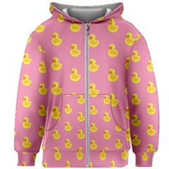 Rubber Duck Pattern Kids  Zipper Hoodie Without Drawstring by Valentinaart