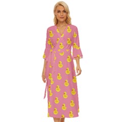 Rubber Duck Pattern Midsummer Wrap Dress by Valentinaart