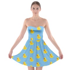 Rubber Duck Pattern Strapless Bra Top Dress by Valentinaart